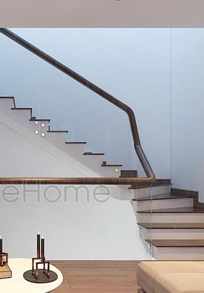 Cầu thang gỗ trong mẫu thiết kế biệt thự VinHome Thăng Long